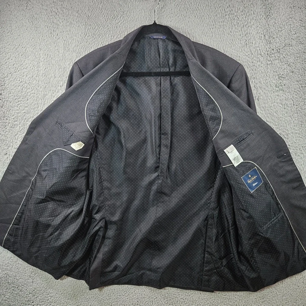 Brooks Brothers 46L Wool Suit Blazer Men Charcoal‎ Gray - Please Read